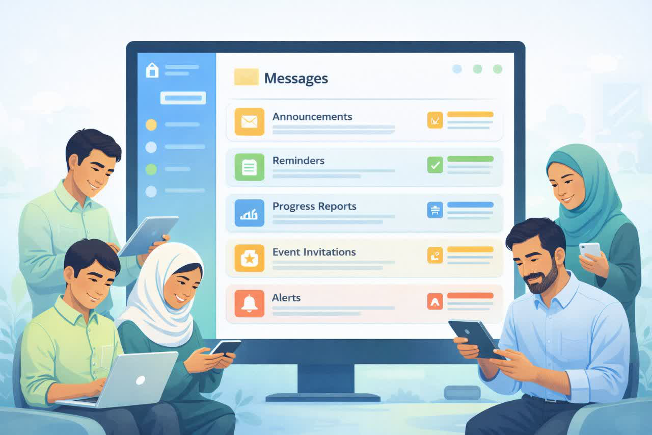 نرم افزار پیامهای داخلی آموزشگاه